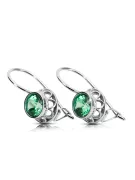 Emerald Sterling silver 925 Earrings Vintage Jewlery vec117s
